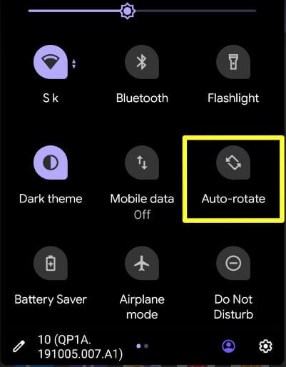 Android 10 ऑटो रोटेट स्क्रीन सक्षम करें