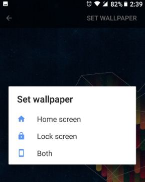 Android Oreo 8.0 में वॉलपेपर बदलें