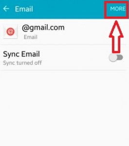 Google ईमेल अकाउंट हटाने के लिए और टैप करें