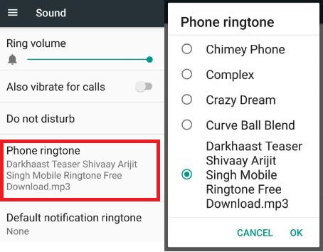 एंड्रॉइड 7.0 फोन में डिफ़ॉल्ट रिंगटोन बदलें