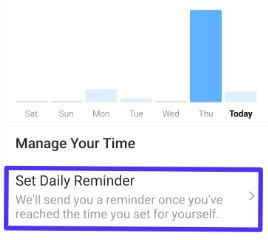 इंस्टाग्राम ऐप का दैनिक उपयोग करने के लिए समय सीमा निर्धारित करें