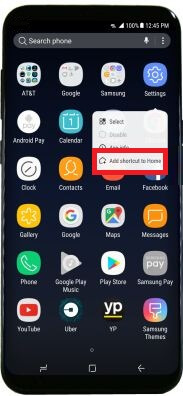 सैमसंग गैलेक्सी S8 पर होम स्क्रीन पर ऐप जोड़ें