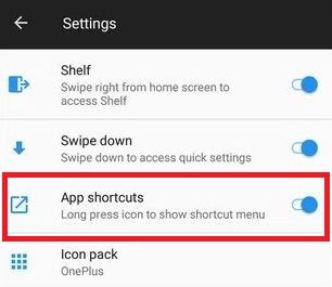 OnePlus 5 पर ऐप शॉर्टकट कैसे अक्षम करें