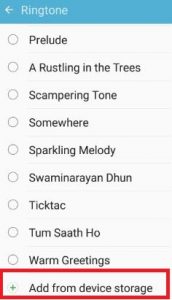मार्शमैलो में डिवाइस स्टोरेज से रिंगटोन जोड़ें